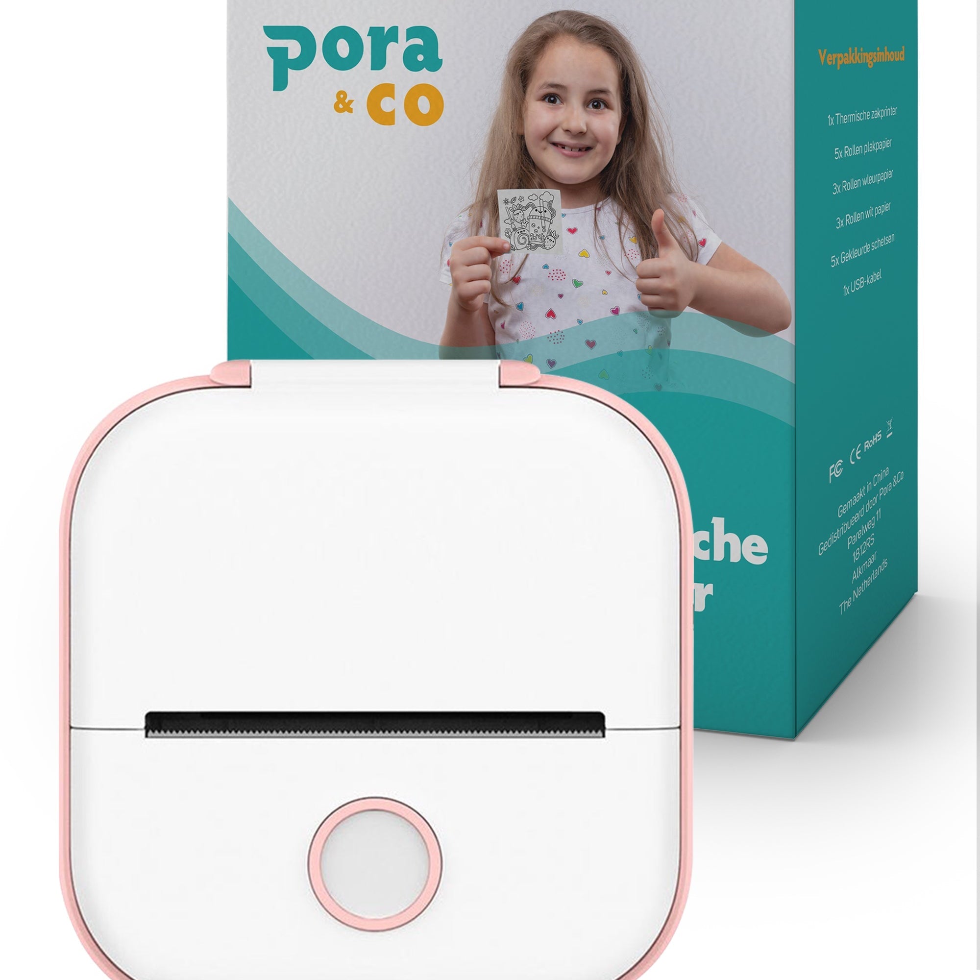 Mini fotoprinter voor smartphone in het roze van Pora & Co, een populair cadeau-idee