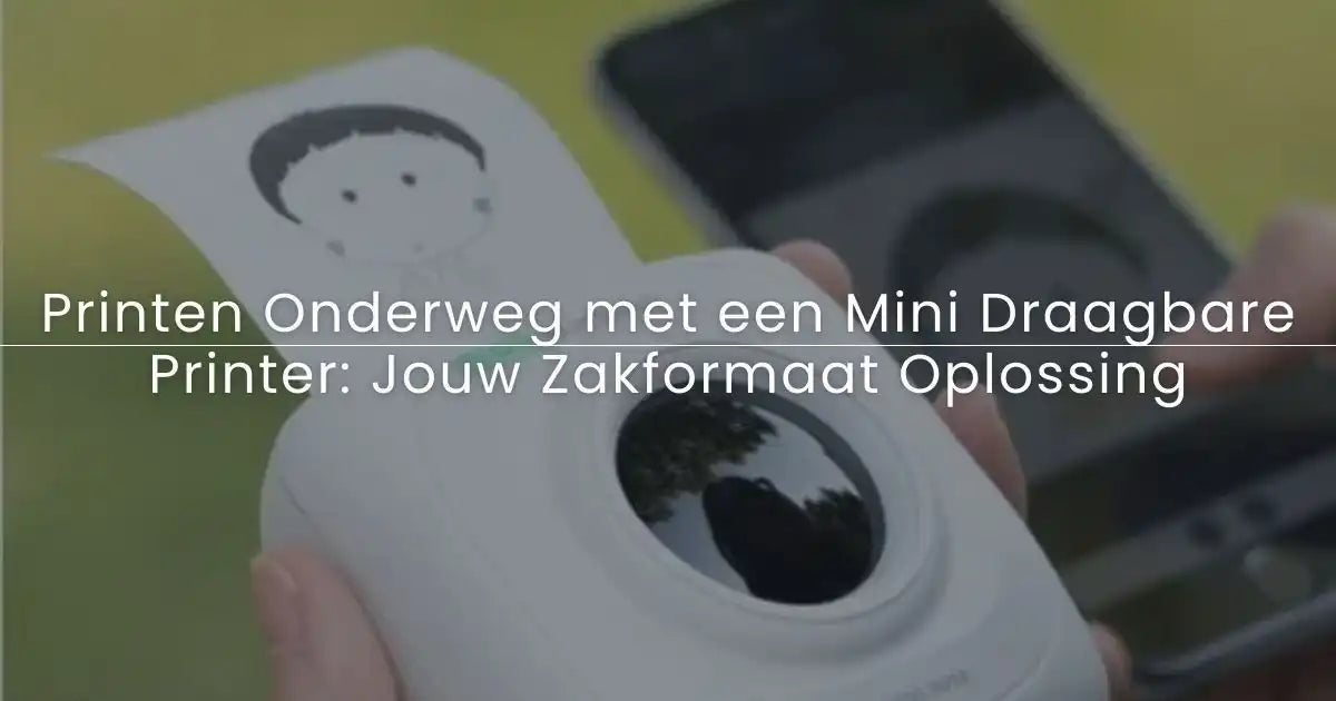 Mini draagbare printer in actie, printend vanaf een smartphone