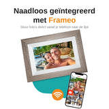 Digitale Fotolijst donker bruin/Wit Met Wifi & Frameo App - 17,8cm