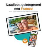 Digitale Fotolijst Zwart hout met Wifi and Frameo app 39cm