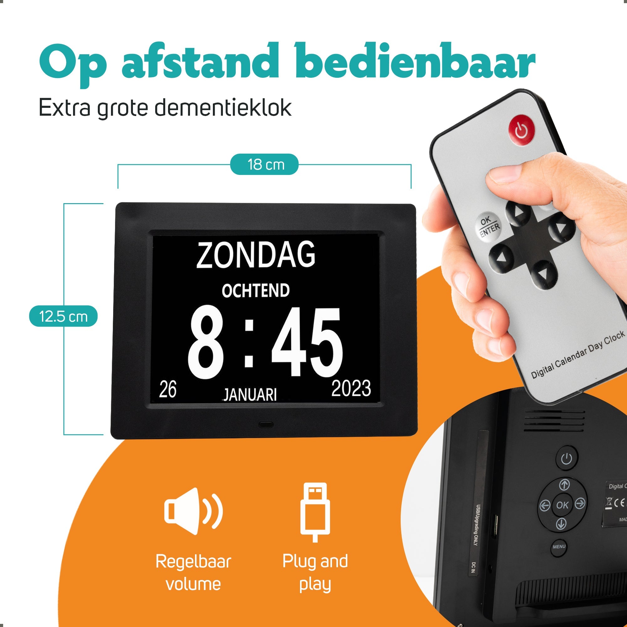 Dementieklok 18cm - Elektronica