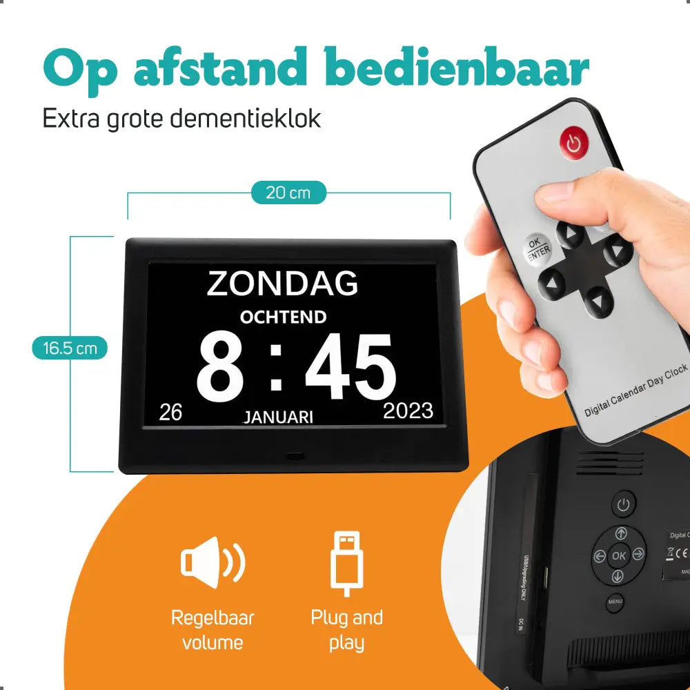 Dementieklok 20,3cm - Elektronica