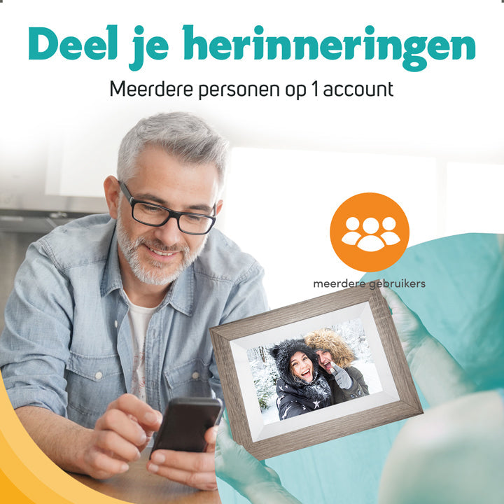 Meerdere personen hebben toegang tot de digitale fotolijst van Pora & Co