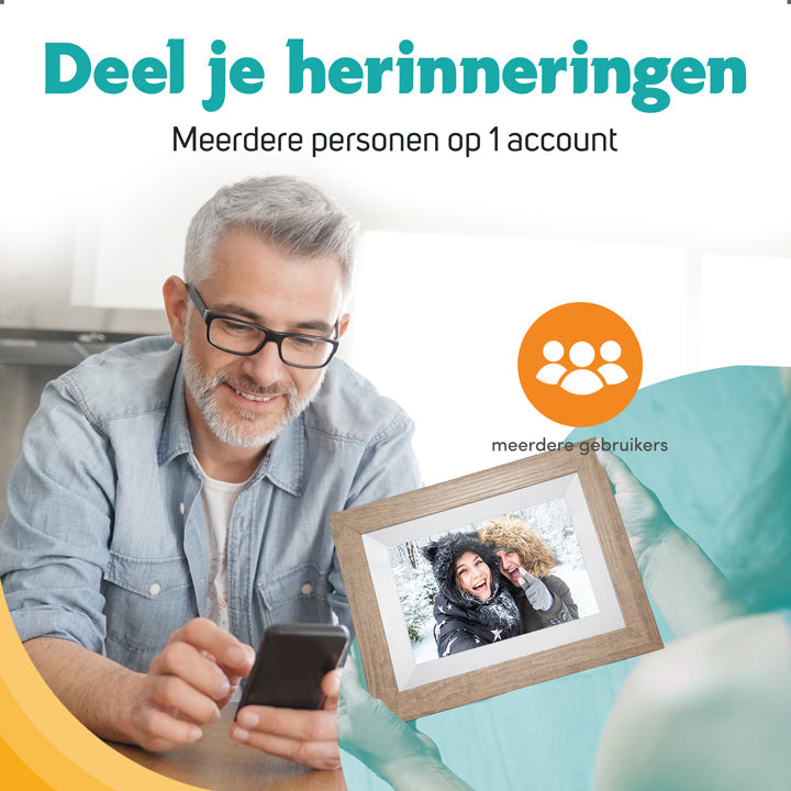 Meerdere personen hebben toegang tot de digitale fotolijst van Pora & Co