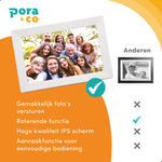 Digitale Fotolijst Wit Met Wifi & Frameo App - 25.4cm