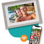 Digitale Fotolijst Wit/Silver Met Wifi & Frameo App - 25.4cm