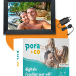 Doos met inhoud van Pora & Co digitale fotolijst