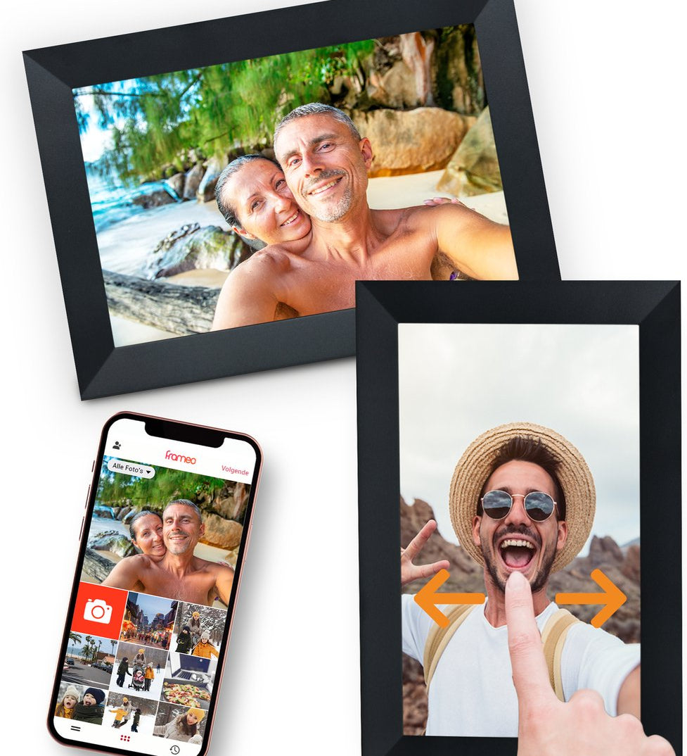 Digitale Fotolijst Zwart Met Wifi & Frameo App - 17.8cm