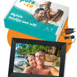 Doos met inhoud van Pora & Co digitale fotolijst