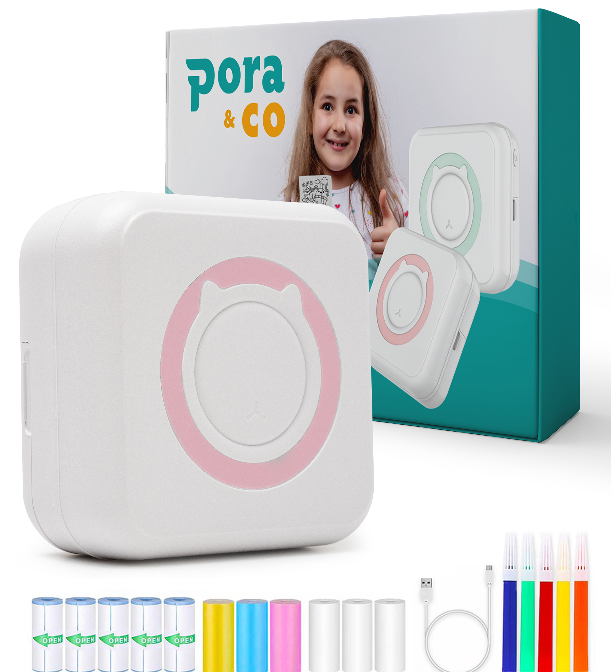Mini Printer voor Mobiel - Fotoprinter voor Smartphone - Roze