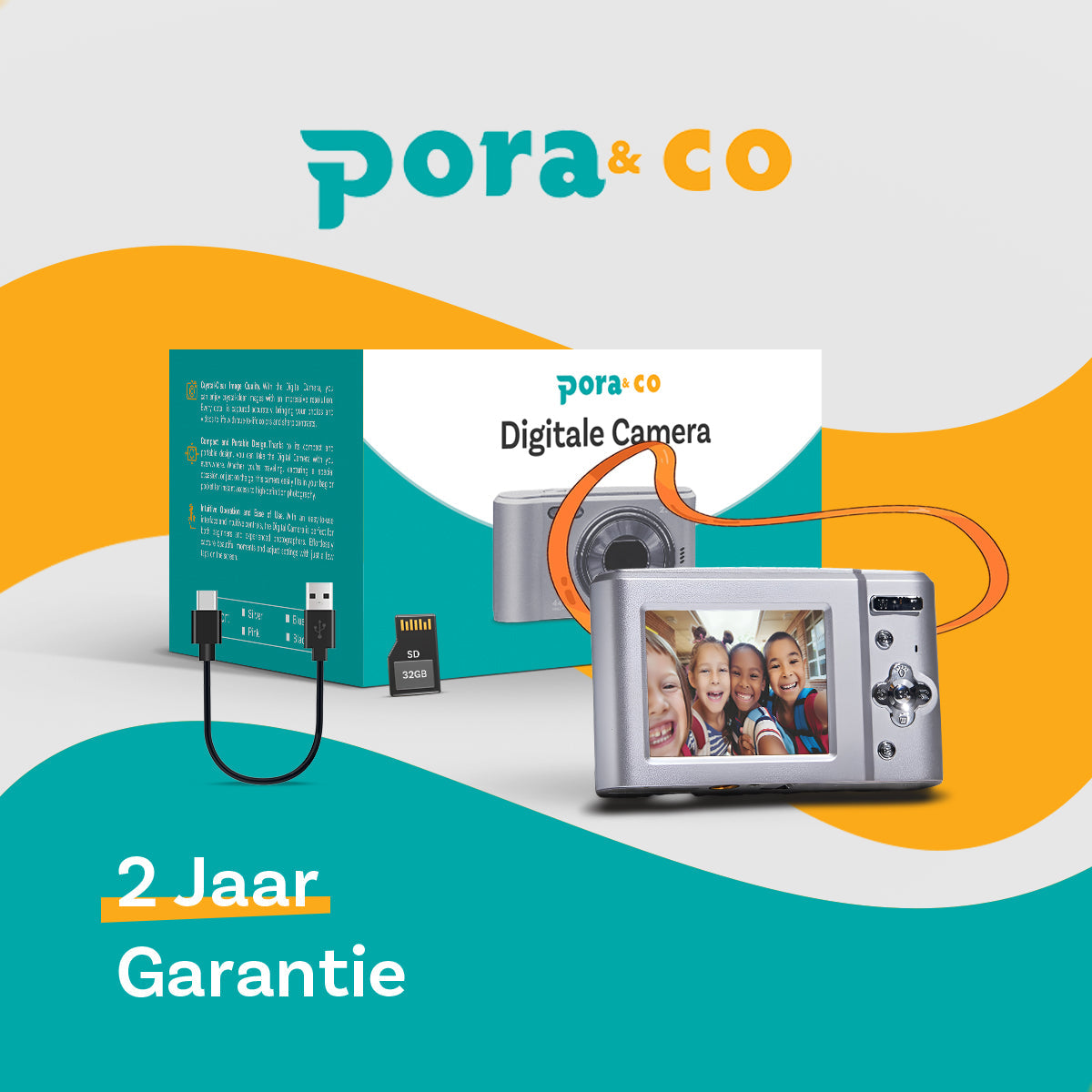 Pora&Co - Digitale Camera - Fototoestel - Digitale Fotocamera - Compact Camera - Vlog Camera - Voor Kinderen