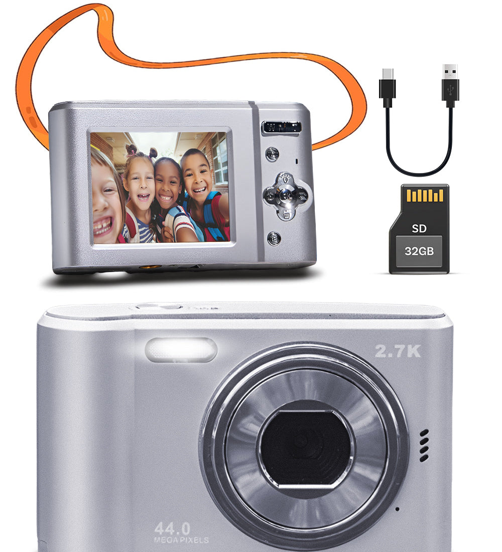 Pora&Co - Digitale Camera - Fototoestel - Digitale Fotocamera - Compact Camera - Vlog Camera - Voor Kinderen