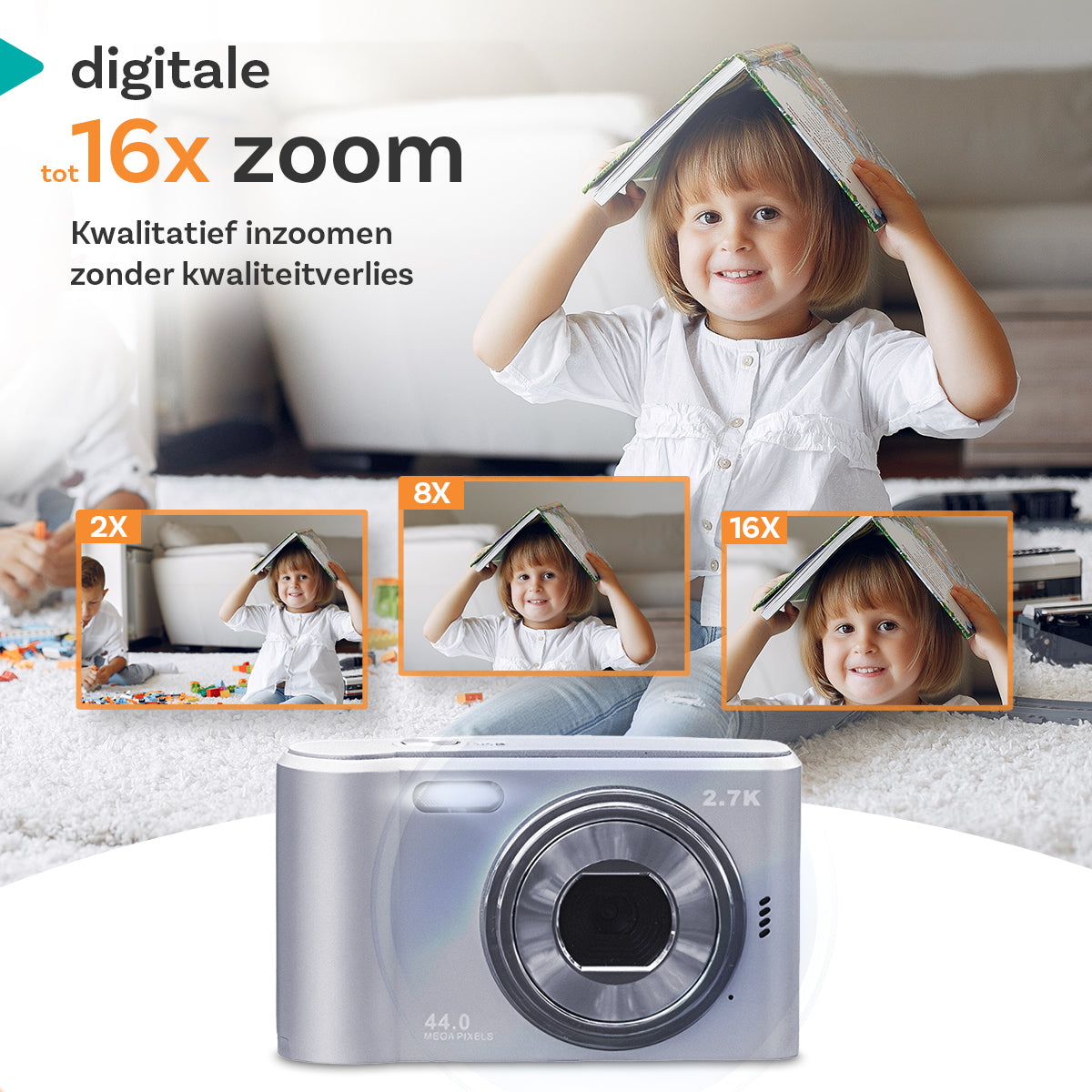 Pora&Co - Digitale Camera - Fototoestel - Digitale Fotocamera - Compact Camera - Vlog Camera - Voor Kinderen