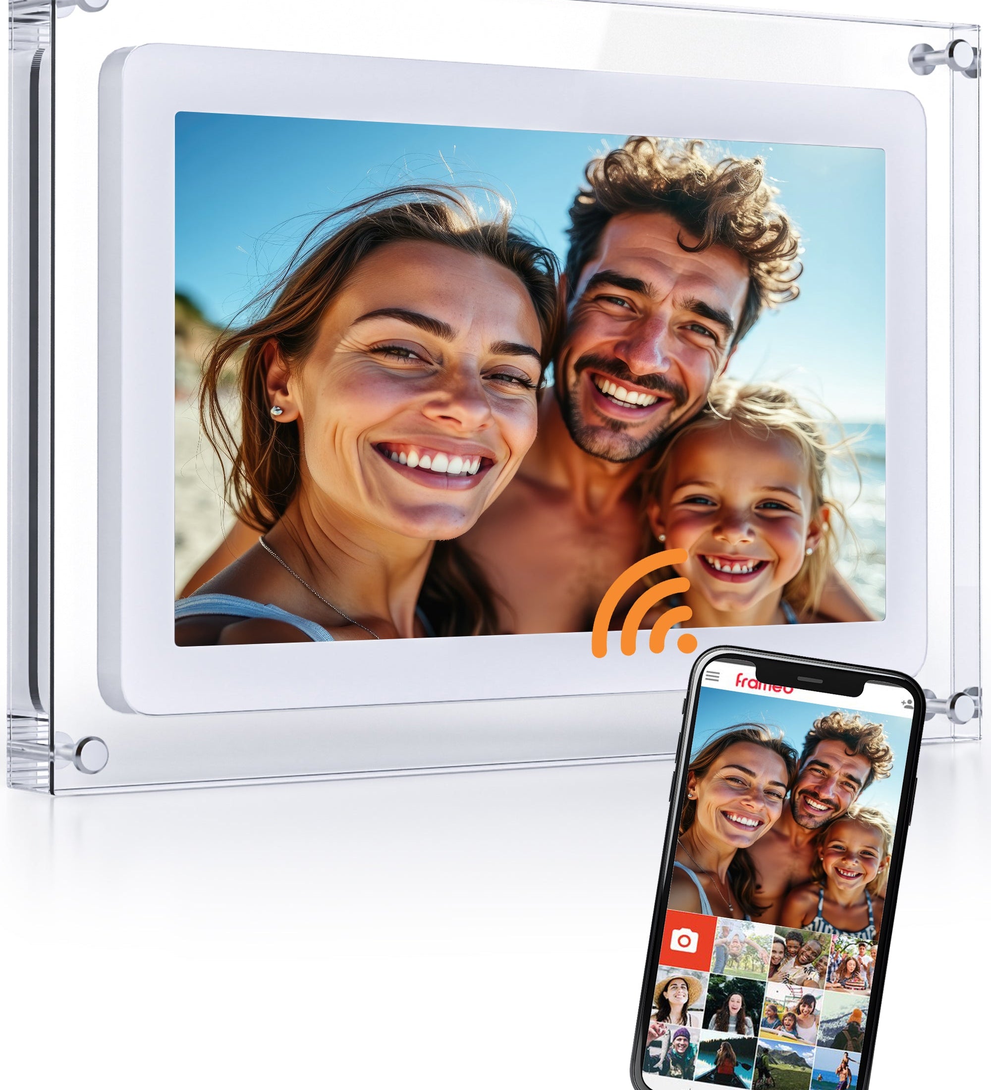 Pora&Co Digitale fotolijst 25.4cm - Acryl - HD + - IPS display - USB-C - Touchscreen - Elektronica