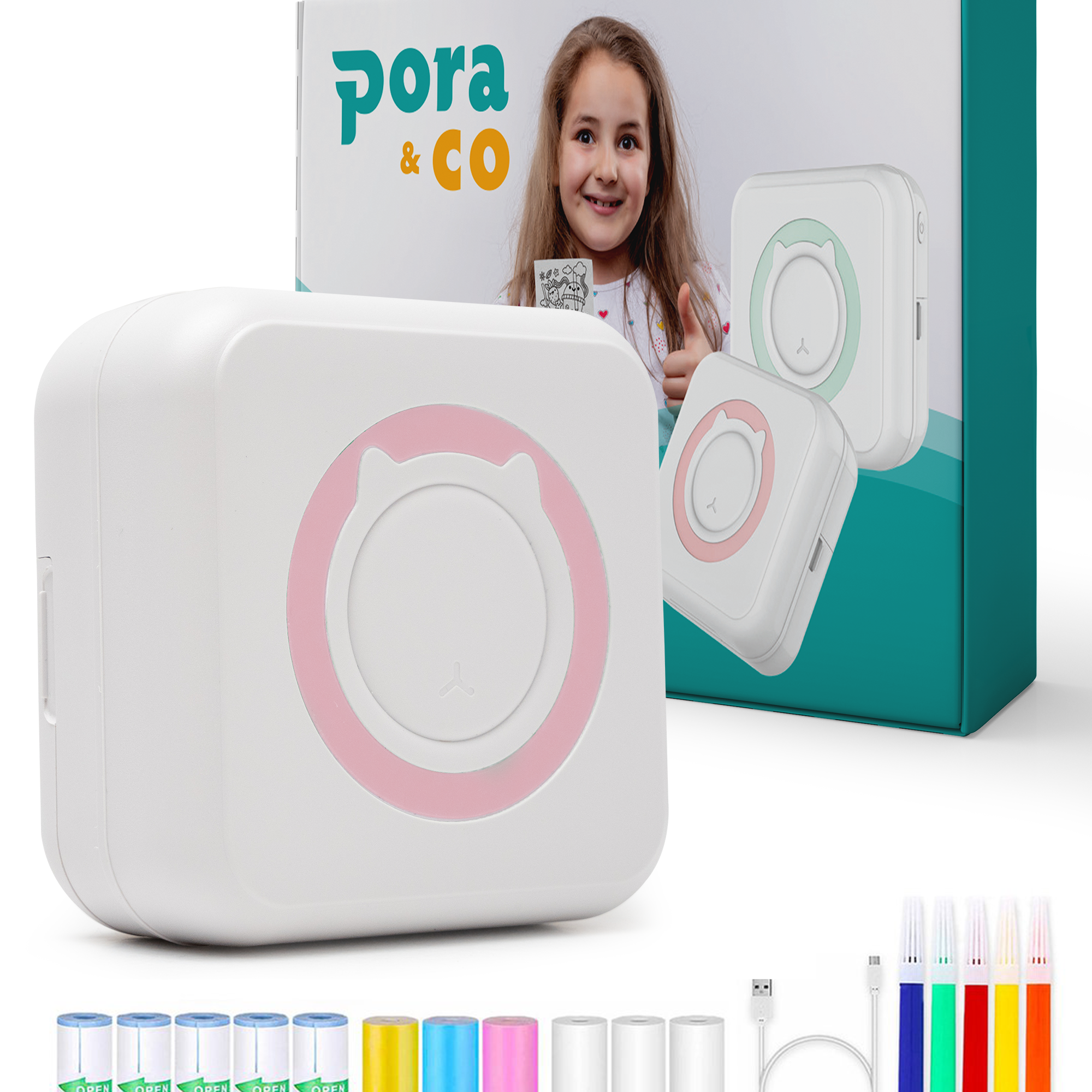 Mini Printer voor Mobiel, roze, van Pora & Co