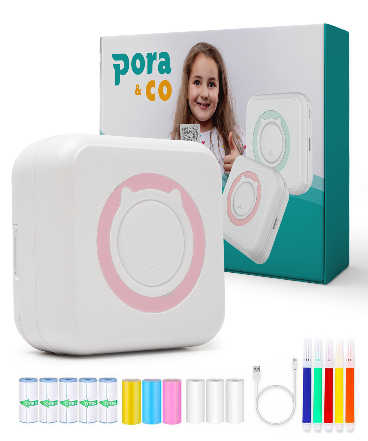 Mini Printer voor Mobiel, roze, van Pora & Co