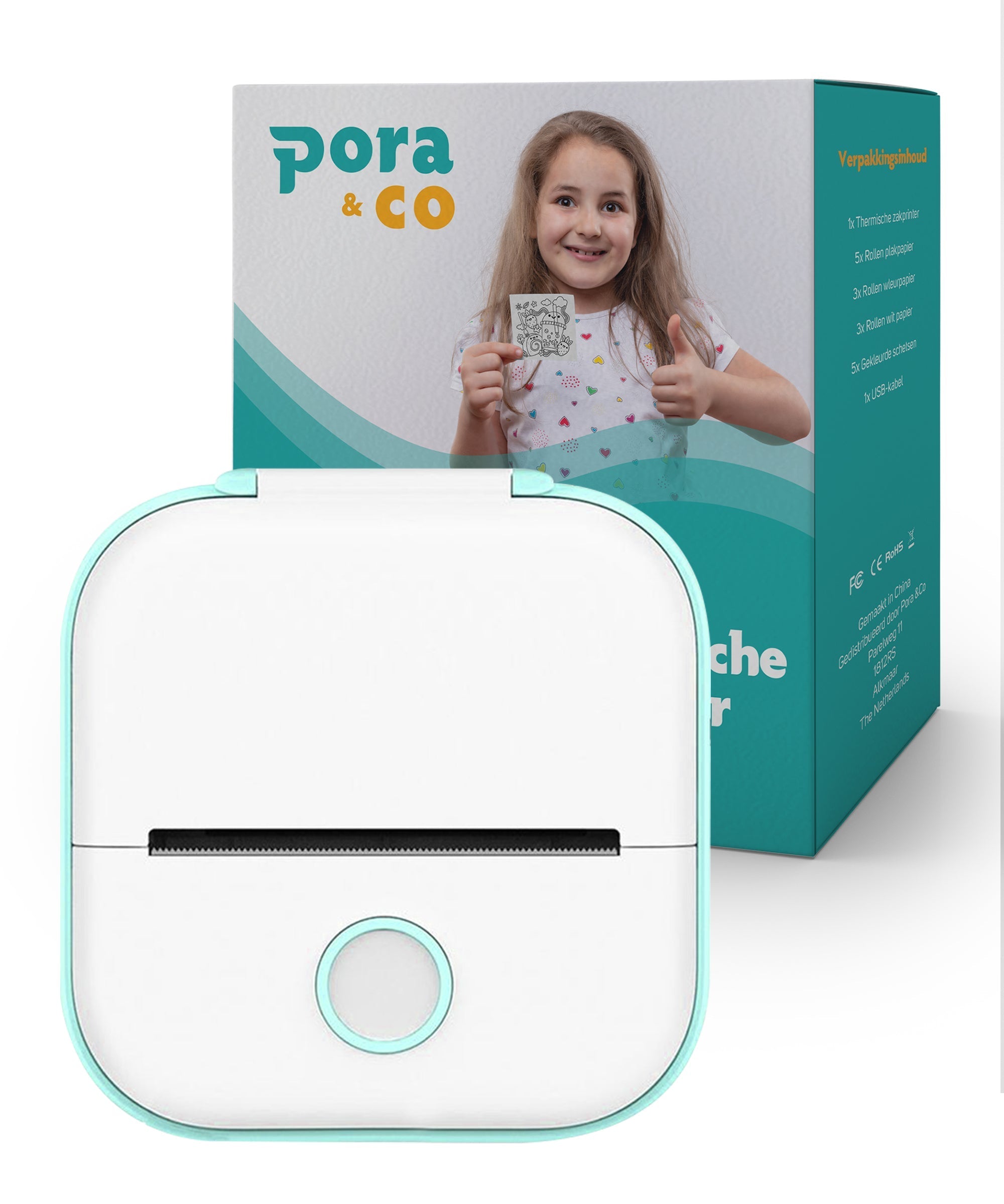 Mini Fotoprinter voor Smartphone, lichtgroen, van Pora & Co