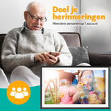 Digitale Fotolijst Zwart hout met Wifi and Frameo app 39cm