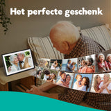 Digitale Fotolijst Zwart hout met Wifi and Frameo app 39cm