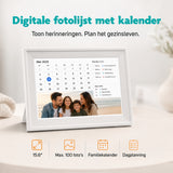 FotoCube Premium 15,6" – Slimme Digitale Gezinskalender & Fotolijst - Full HD Touchscreen - WiFi - 32GB