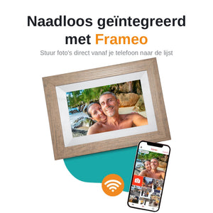 Digitale Fotolijst Licht bruin/Wit Met Wifi & Frameo App - 17.8cm