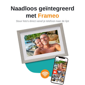 Digitale Fotolijst Wit/Silver Met Wifi & Frameo App - 25.4cm