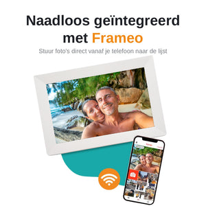 Digitale Fotolijst Wit Met Wifi & Frameo App - 25.4cm