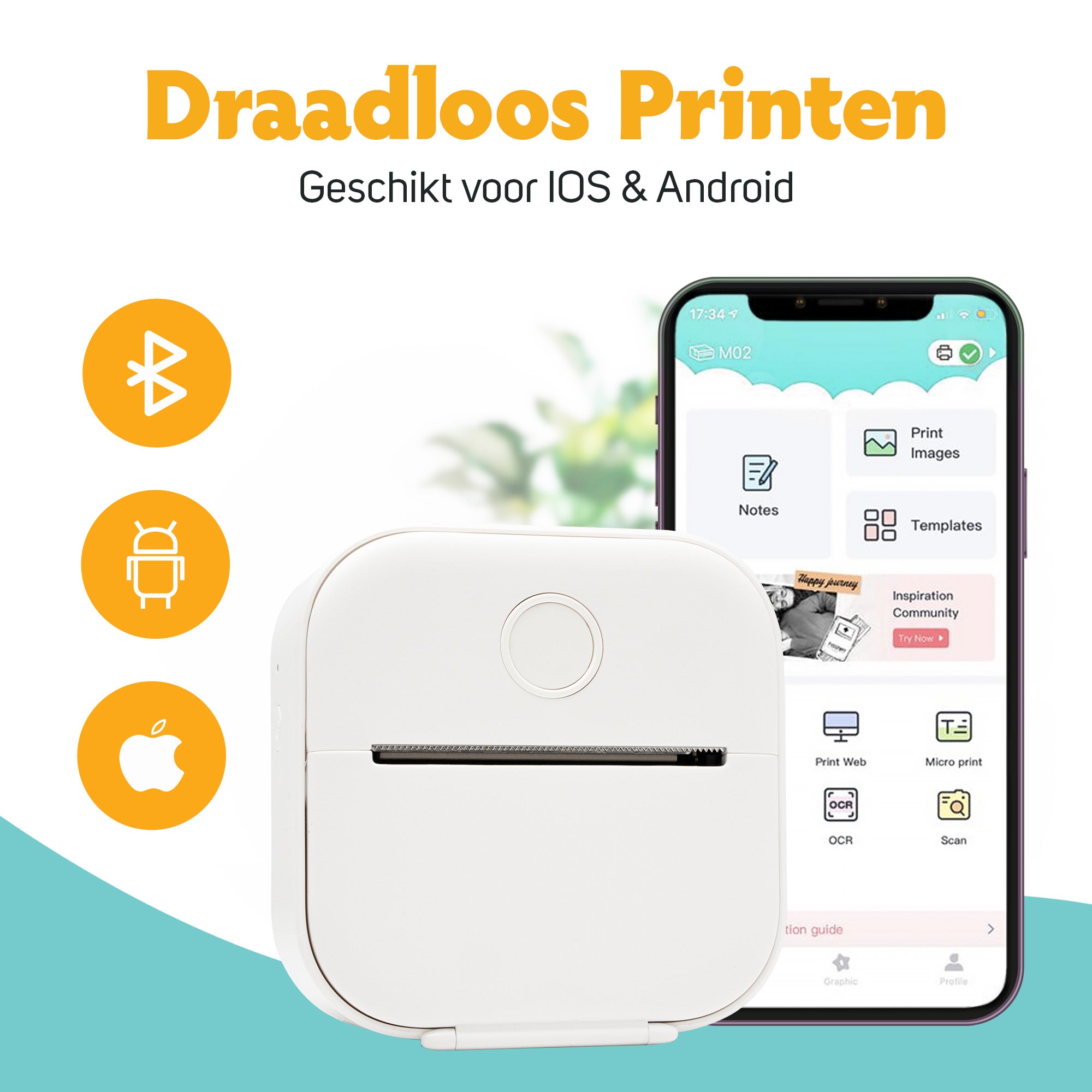Mini Fotoprinter Voor Smartphone & pocket printer