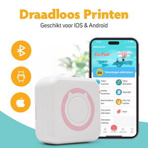 Mini Printer voor Mobiel - Fotoprinter voor Smartphone - Roze