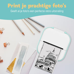 Pora&Co - Mini Fotoprinter Voor Smartphone - Licht groen