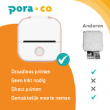 Pora&Co - Mini Fotoprinter Voor Smartphone - Roze