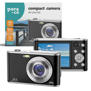 Digitale Camera 4K - Inclusief Geheugenkaart - Zwart