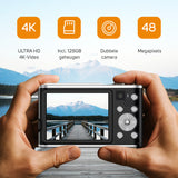 Digitale Camera 4K - Inclusief Geheugenkaart - Zwart
