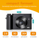 Compacte 5K Digitale Camera - Inclusief 32GB SD-Kaart - Zwart