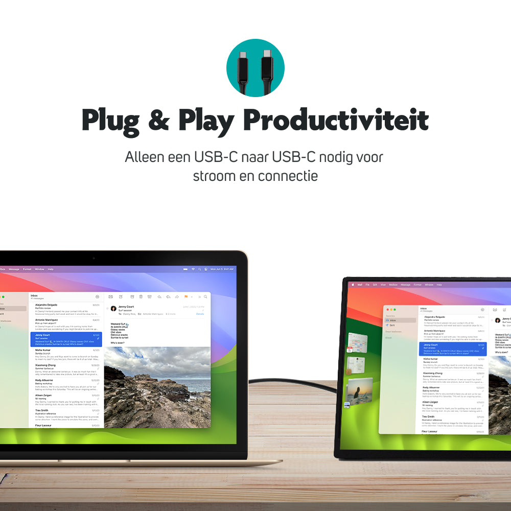Portable monitor voor zakelijk gebruik met touchscreen 35.6cm - Elektronica