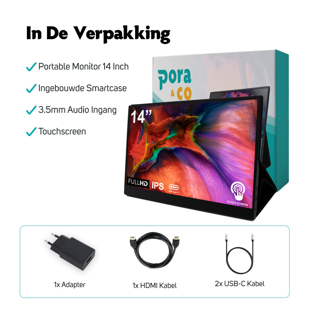 Portable monitor voor zakelijk gebruik met touchscreen 35.6cm - Elektronica