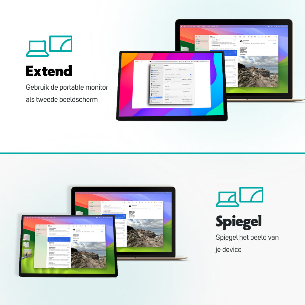 Portable monitor voor zakelijk gebruik met touchscreen 35.6cm - Elektronica